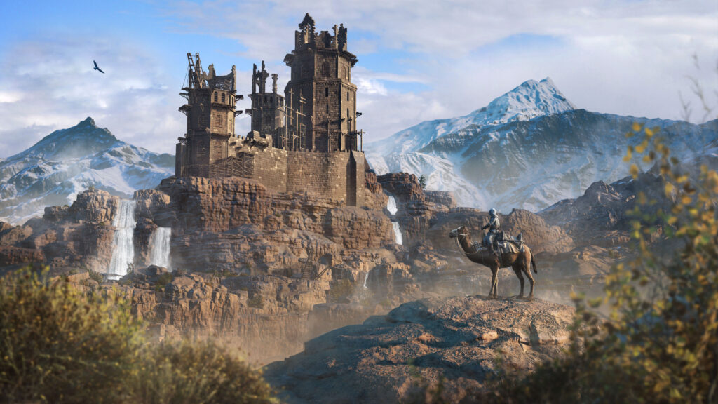 Capture d'écran de la forteresse Alamut représenté dans le jeu Assassin's Creed Mirage.