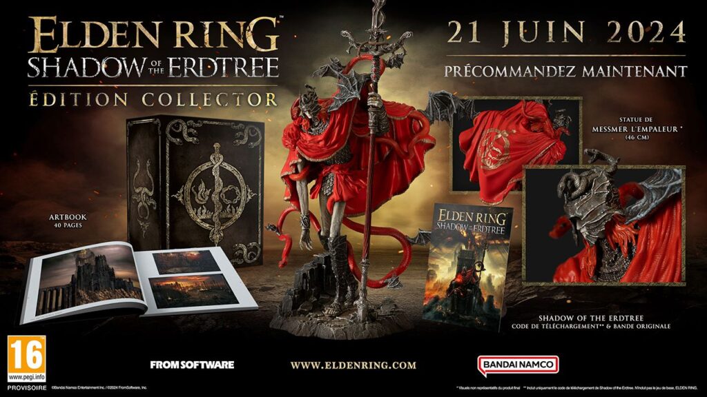 Descriptif de l'édition collector d'Elden Ring Shadow of the Erdtree sur PC