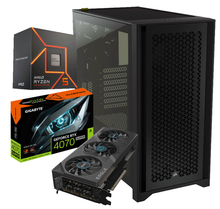 Config PC Gamer Recommandée QHD 1440p 60FPS AMD Ryzen 5 7600 Boitier Corsair 4000D et Nvidia RTX 4070 SUPER pour Lords of the Fallen