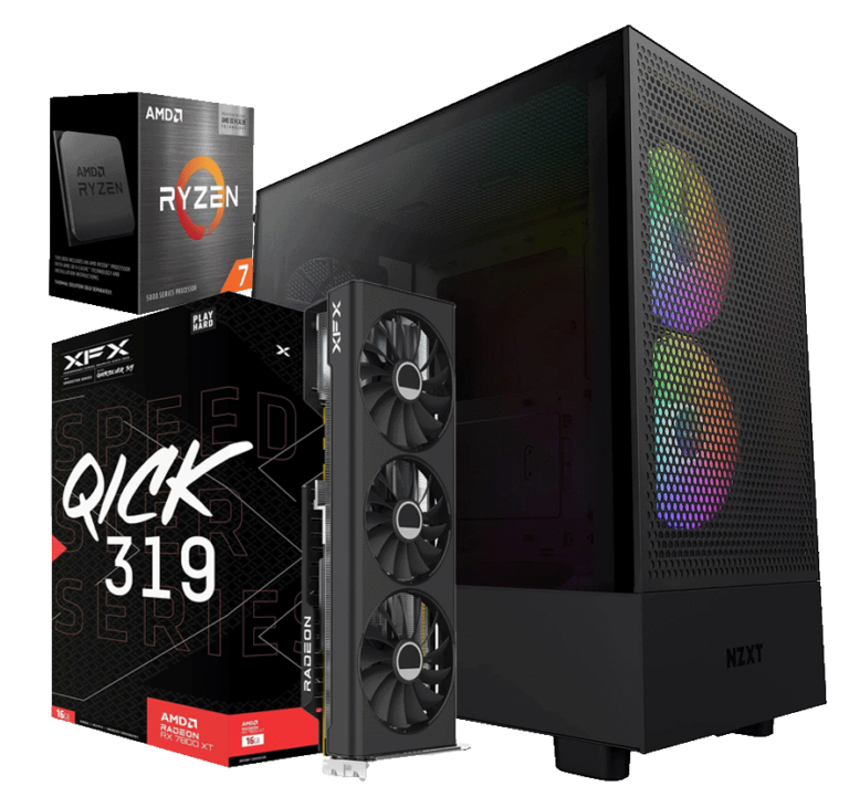 Config PC Gamer Mode Héroïque 1080p/1440p AMD Ryzen 7 5700X3D Boitier NZXT H5 Flow Noir RGB et AMD RX 7800XT pour World of Warcraft The War Within