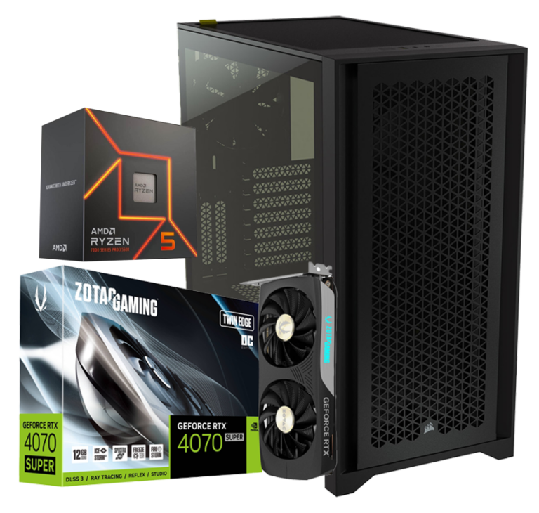 Config PC Gamer Recommandée QHD 1440p 60FPS AMD Ryzen 5 7600X Boitier Corsair 4000D et Nvidia RTX 4070 SUPER pour Warhammer 40.000 Space Marine 2